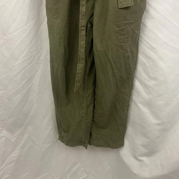 Everlane The Fatigue Utility Short Sleeve Linen Blend Jumpsuit Army Green Sz 00 - Picture 5 of 12